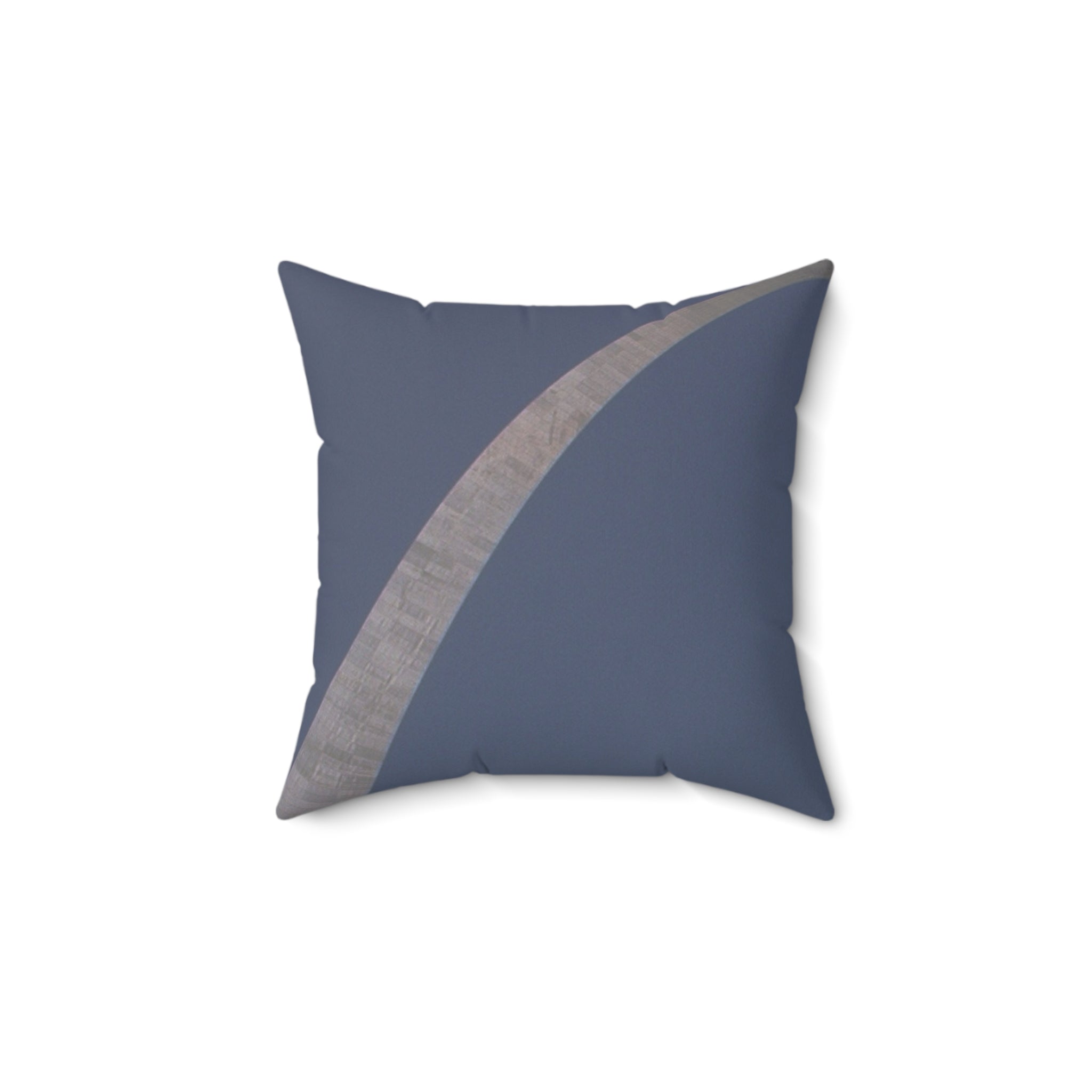 Modern Minimalist Blue Spun Polyester Square Pillow with Abstract Design